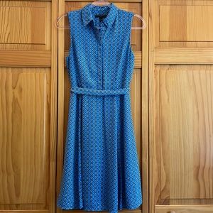 Banana Republic Blue Geometric Pattern Dress